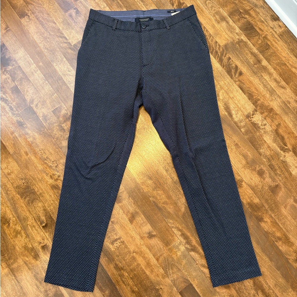Scotch & Soda Dark Blue Patterned Dress Pants